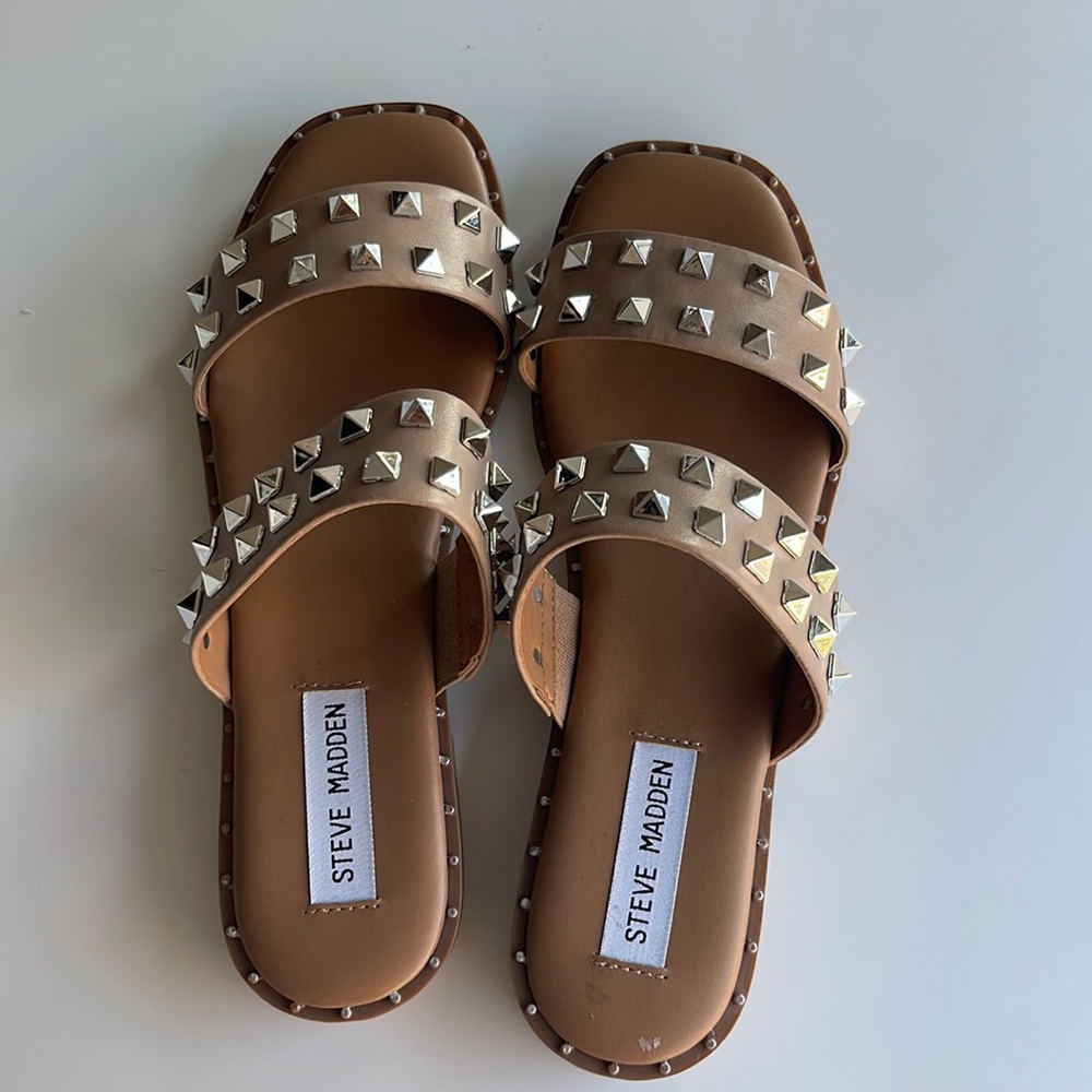 Steve Madden studded slip on sandals
